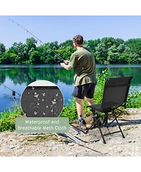 Slickblue All weather Outdoor Foldable 360 Degree Swivel Chair with Iron Frame