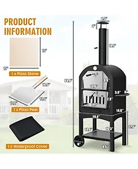 Slickblue Portable Outdoor Pizza Oven with Pizza Stone and Waterproof Cover