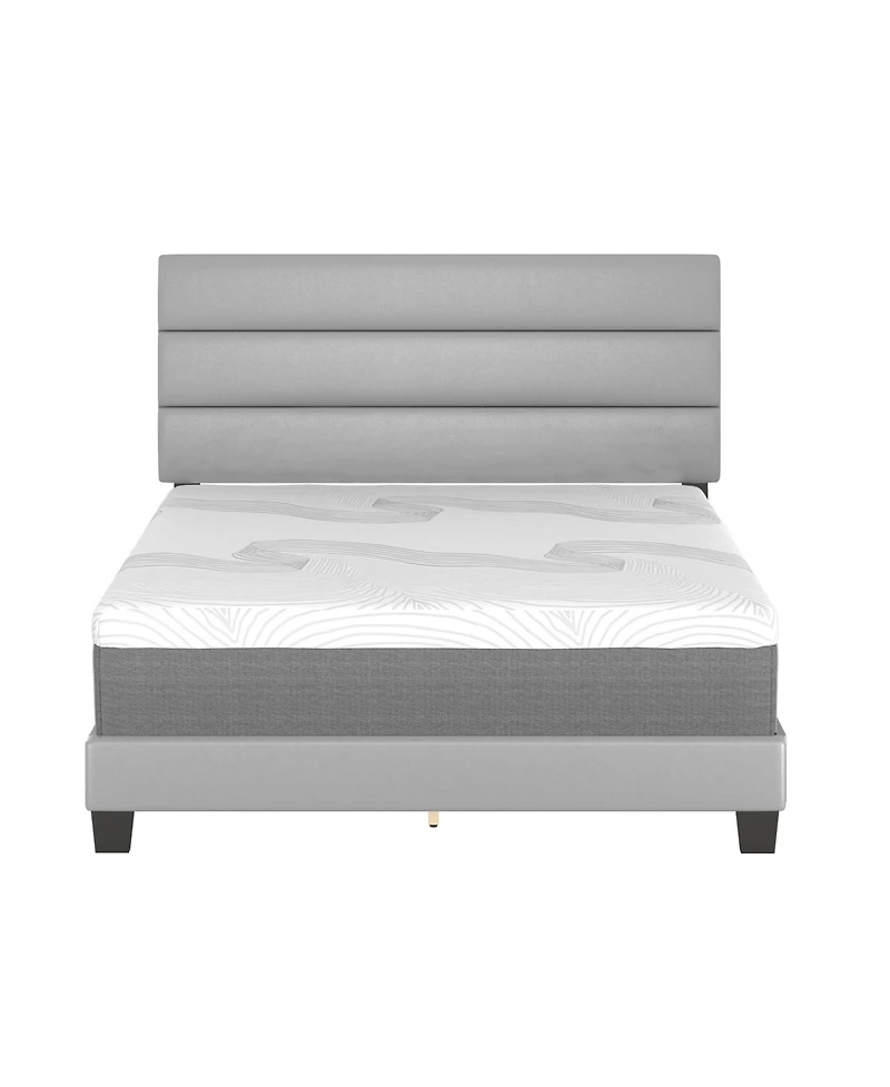 Boyd Sleep Piedmont Leatherette Upholstered Platform Bed Frame with Adjustable Headboard - No Box Spring Required