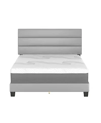 Boyd Sleep Piedmont Leatherette Upholstered Platform Bed Frame with Adjustable Headboard - No Box Spring Required