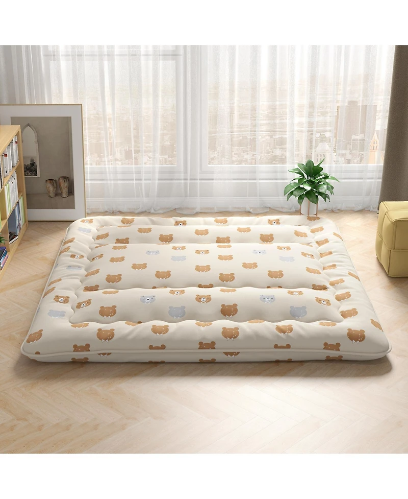 Slickblue Foldable Futon Mattress with Washable Cover and Carry Bag for Camping