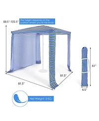 Slickblue 6.6 x 6.6 Feet Foldable and Easy-Setup Beach Canopy With Carry Bag