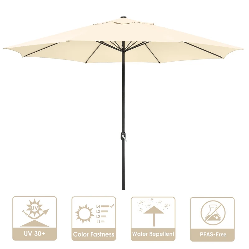 Yescom Xl 13Ft Aluminum Patio Umbrella 8 Rib Heavy Duty Table Parasol Crank Outdoor Garden Deck Beach Furniture