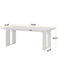 Tribesigns 71" Large Dining Table for 6 to 8 People, Rustic Farmhouse Style Dinner Table, Rectangular Dining Table