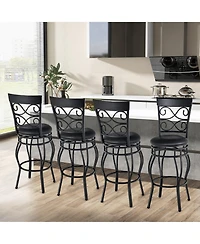 Costway Set of 2 Vintage Swivel Bar Stools 30'' Bistro Upholstered Dining Chairs