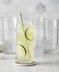 The Cellar Lia Collection 16.9-oz. Fluted Highball Glasses, Set of 4, Exclusively at Macy's