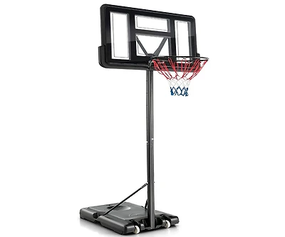 Slickblue 4.25-10 Feet Adjustable Basketball Hoop System with 44 Inch Backboard-a