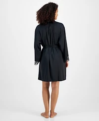I.n.c. International Concepts Women's Lace-Trim Stretch Satin Robe