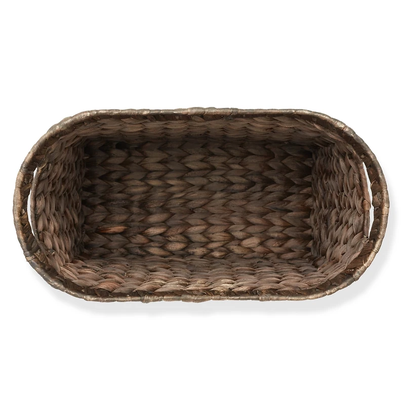 Casafield Magazine Holder Basket with Handles - Oval Seagrass Storage Bin for Bathroom, Home Office