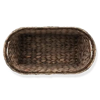 Casafield Magazine Holder Basket with Handles - Oval Seagrass Storage Bin for Bathroom, Home Office