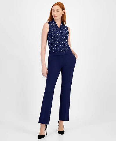 Anne Klein Women's Mid-Rise Pull-On Slash-Pocket Pants