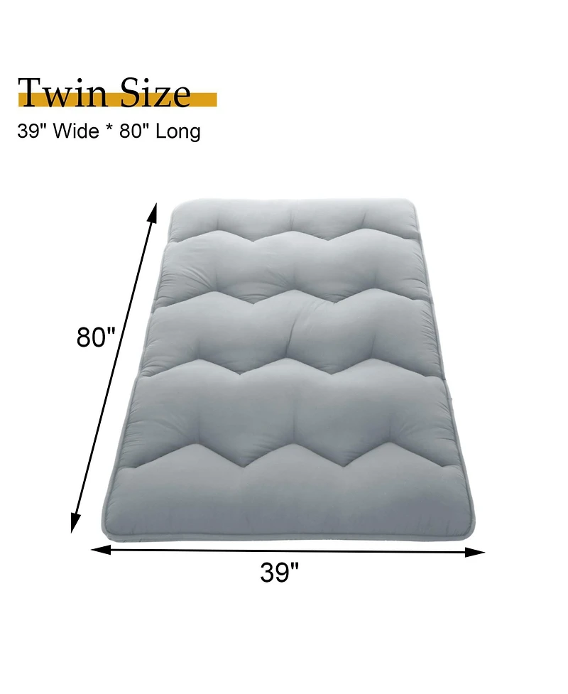 Caromio Futon Mattress Twin Size, Floor Pad Portable Dorm Sleeping Pad, 39"x 80"