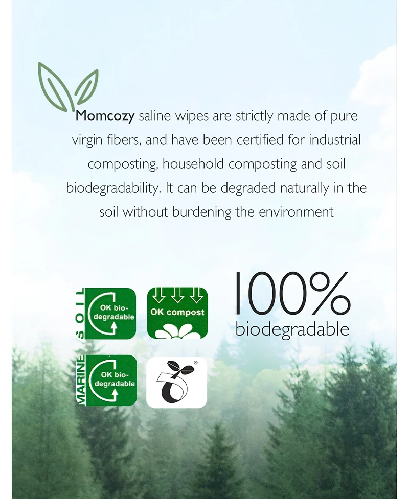 Momcozy Nose Saline Baby Wipes 30 Count (6 packs)