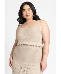 Eloquii Women's Plus Crochet Maxi Dress