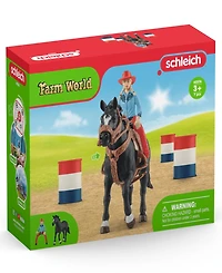 Schleich Farm World Cowgirl Barrel Racing Fun Playset