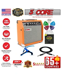 5 Core Guitar Amp 20W Amplifier for Electric Bass Acoustic Practice Amps Small Portable Mini Amplificador para Bajo with Built in Effects