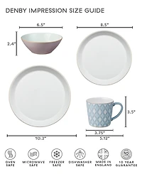 Denby Impression Pink Set of 4 Dinner Plates