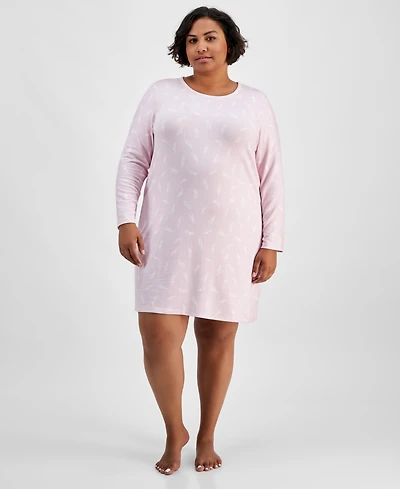 Charter Club Plus Soft Knit Printed Sleepshirt, Created for Macy's