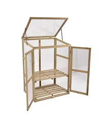 30 x 22 x 43 Inch Garden Portable Wooden Greenhouse