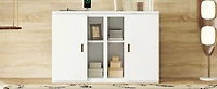 Streamdale Full Size Murphy Bed with Shelves, Cabinets and Usb Ports, White