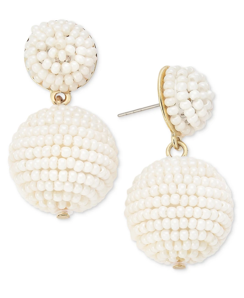 On 34th Seed Bead Embellished Drop Earrings, Created for Macy's
