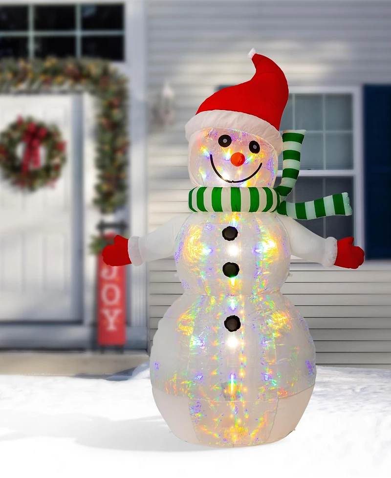 Glitzhome 8FT Lighted Inflatable Icy Snowman Decor