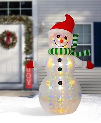 Glitzhome 8FT Lighted Inflatable Icy Snowman Decor