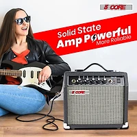5 Core Guitar Amp 20W Amplifier for Electric Bass Acoustic Practice Amps Small Portable Mini Amplificador para Bajo with Built in Effects