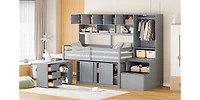 Streamdale Twin Loft Bed with Desk, Storage & Shelves
