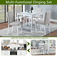 Streamdale Furniture Chic Wooden Dining Set Elegant Table with Crystal Details & Upholstered Chairs