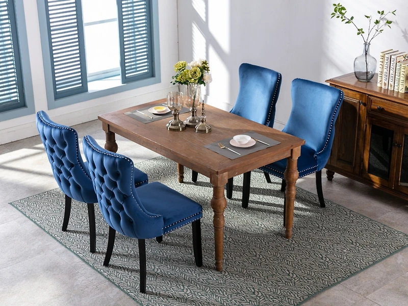 Streamdale Blue Upholstered Dining Chairs, Set of 2