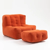 Bean bag and ottoman set for adults and kids