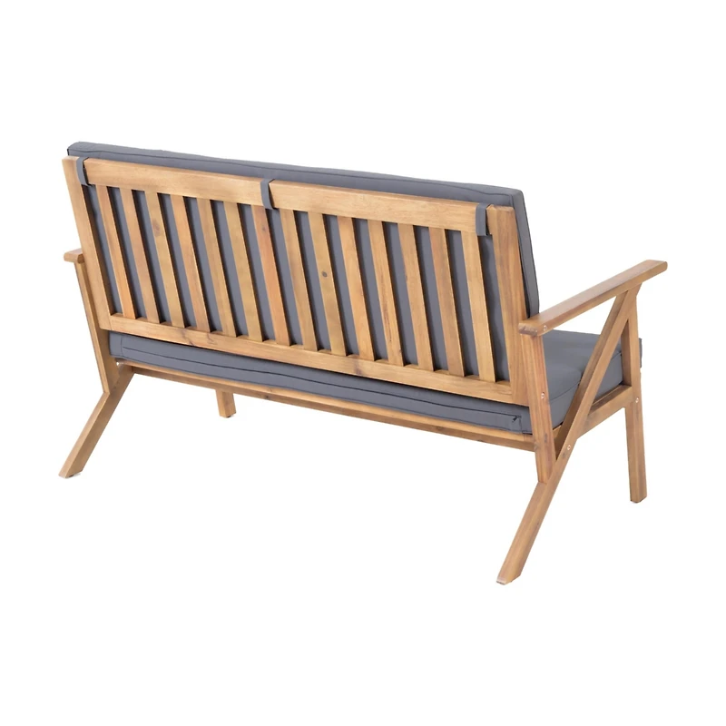 Simplie Fun Acacia Wood Outdoor Patio Set with Water-Resistant Cushions