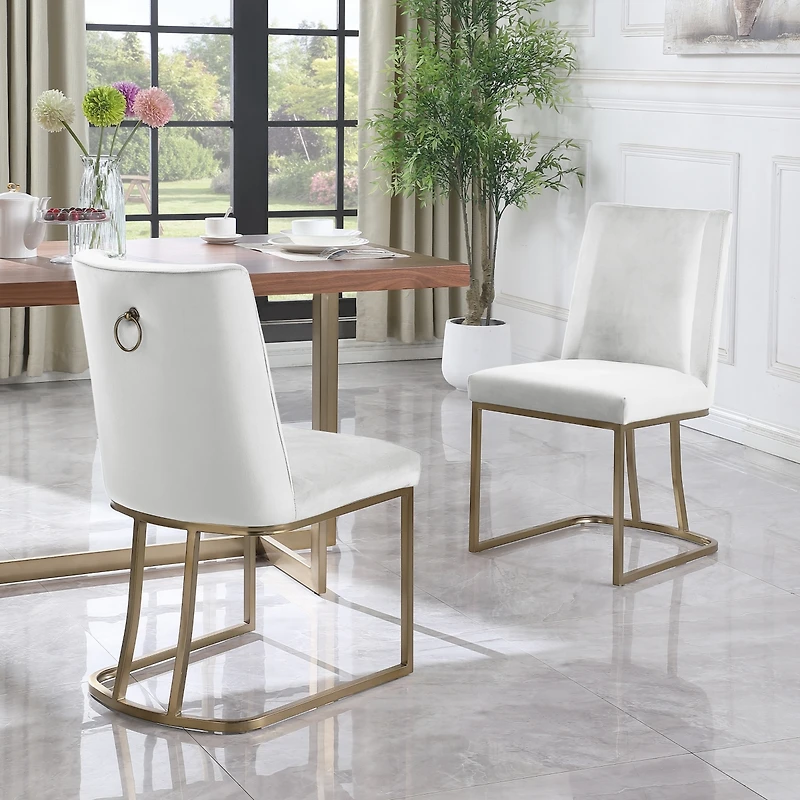Streamdale Velvet Upholstered Dining Chairs (Set of 2)