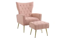 Streamdale Sleek Accent Chair with Ottoman