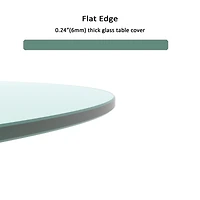 Streamdale Furniture 24 Inch Round Tempered Glass Table Top Clear Glass 1/4 Inch Thick Flat Polished Edge