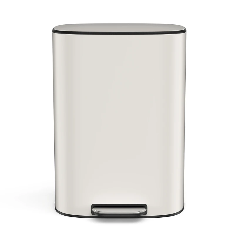 Streamdale Furniture Stainless Steel 13 Gallon Kitchen Trash Can - White