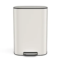 Streamdale Furniture Stainless Steel 13 Gallon Kitchen Trash Can - White