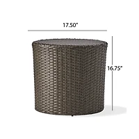 Simplie Fun Stylish Wicker Barrel Side Table | Durable & Convenient Outdoor Accent