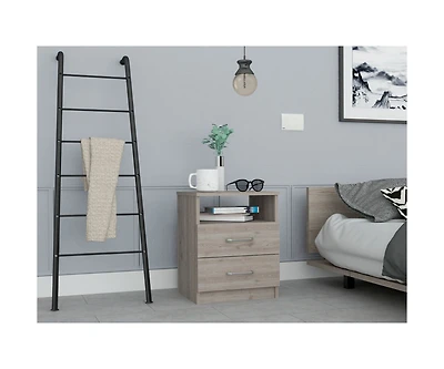 Streamdale Napoles Nightstand, Superior Top, Two Drawers, One Shelf - Light