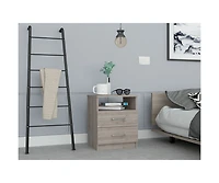 Streamdale Napoles Nightstand, Superior Top, Two Drawers, One Shelf - Light