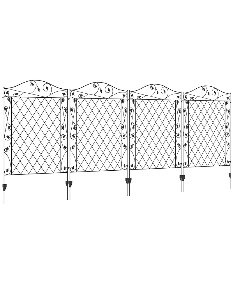Outsunny Garden Fencing for Border Edging, Decor 11.5', 4 Pack