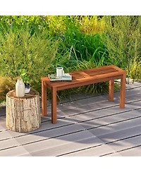 Slickblue 2-Seater Patio Backless Dining Bench with Breathable Slatted Seat
