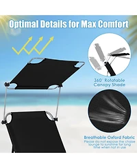 Slickblue Set of 2 Portable Reclining Chair with 5 Adjustable Positions