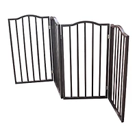 Pet Gate – Dog Gate for Doorways, Stairs or House – Freestanding, Folding, black, Arc Wooden