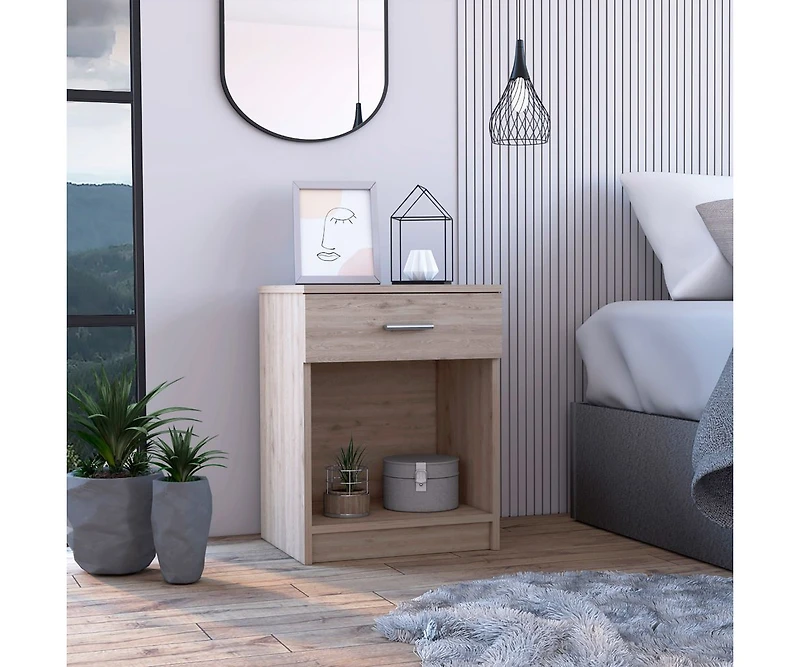 Streamdale Merrimac 1-Drawer 1-Shelf Nightstand Light Grey