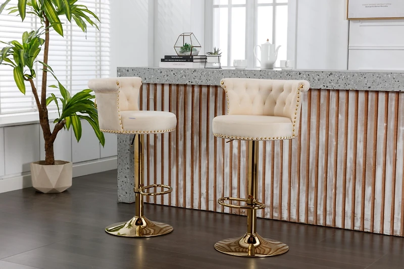 Streamdale Adjustable Swivel Bar Stools Set for Kitchen