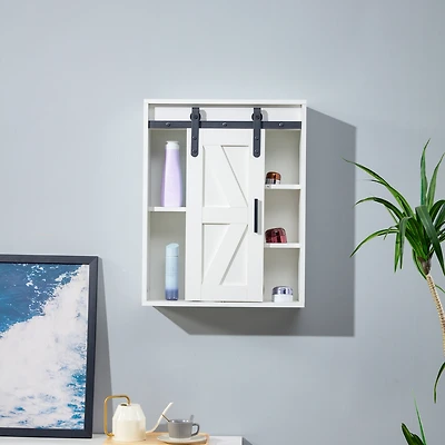 Streamdale Wooden Wall-Mounted Storage Cabinet - Adjustable Door