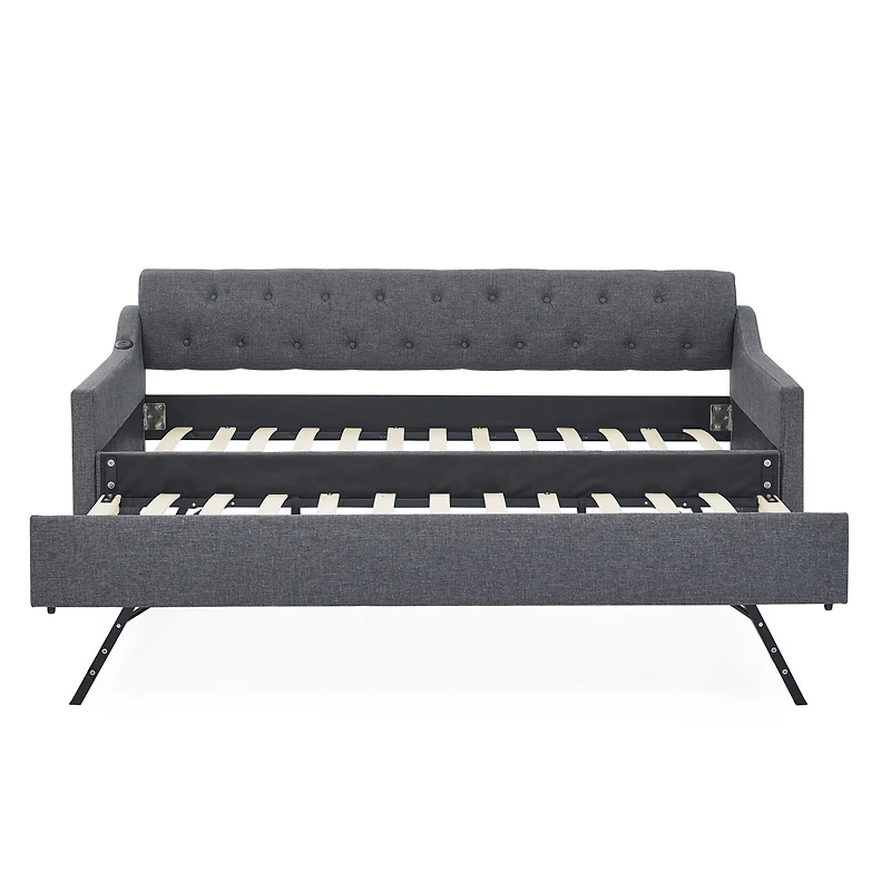 Streamdale Tufted Daybed with Trundle and Usb