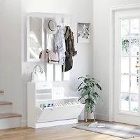 Streamdale Combination Model Gate Cabinet with Shoe cabinet+Hang shelf+ Mirror